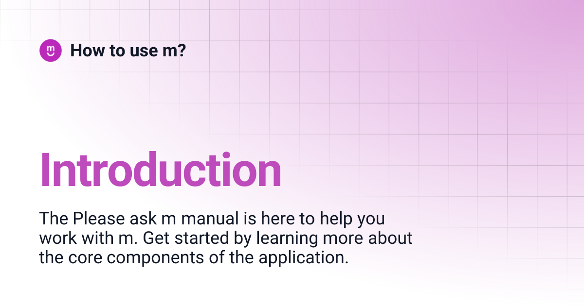 Introduction | How to use m?